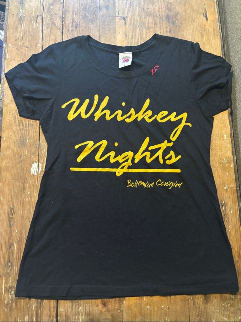 Bohemian Cowgirl Western Whiskey Nights Graphic Tee Fitted SS Round Neck WN‎ LRG
